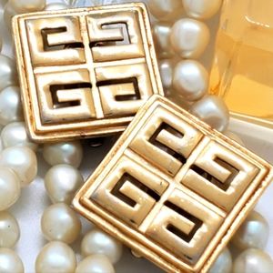 Vintage Givenchy Rare G Logo Large Earrings